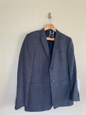 Ermenegildo Zegna Sport Coat 42 City Wool 2 Button mini Check puppy tooth Blazer